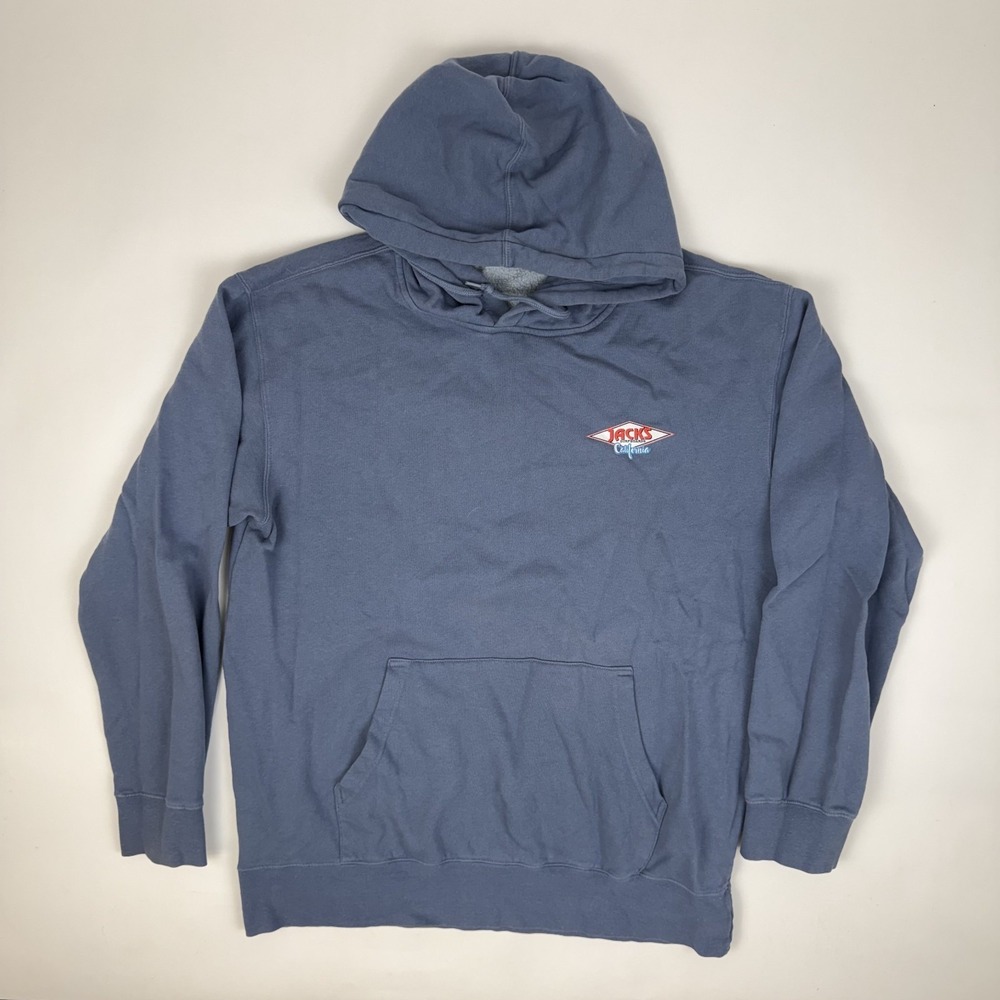 Mens Jack's Surfboards Cal Diamond Classic Blue Pullover Hoodie Size Large GUC